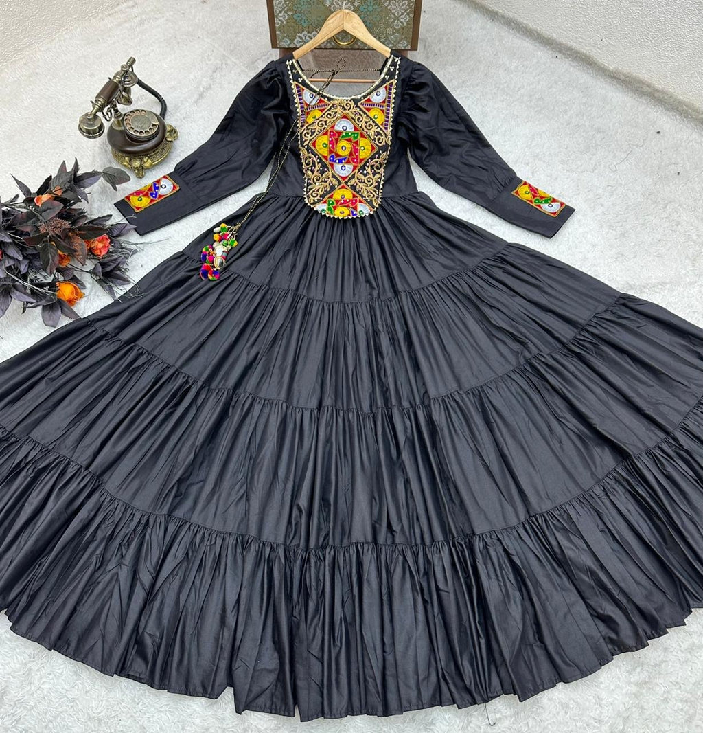 Black Designer Gown for Navaratri Celebrations ClothsVilla