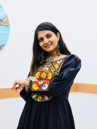 Black Designer Gown for Navaratri Celebrations ClothsVilla