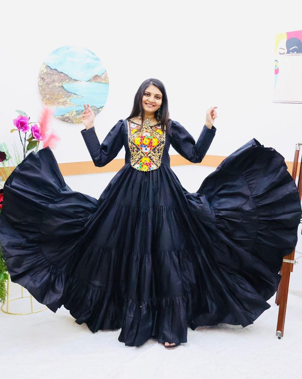 Black Designer Gown for Navaratri Celebrations ClothsVilla