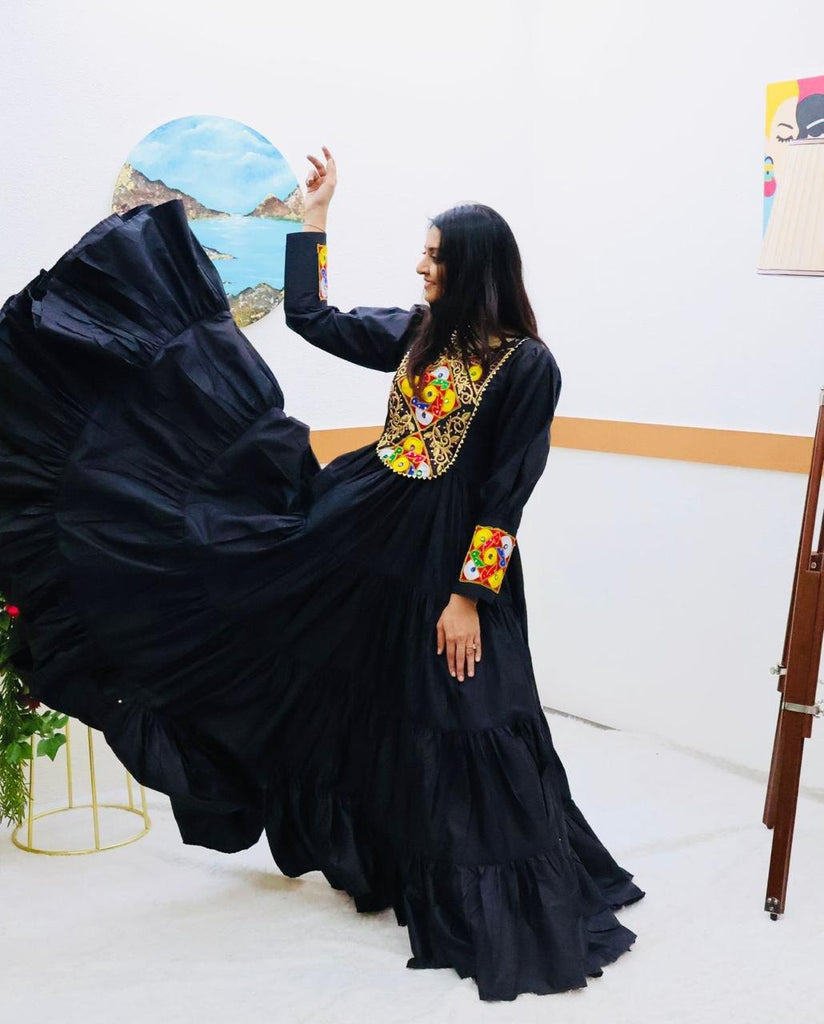 Black Designer Gown for Navaratri Celebrations ClothsVilla