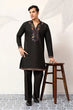 Load image into Gallery viewer, Party Wear Black V Neck Style Kurta Pant for Mens Wear Clothsvilla