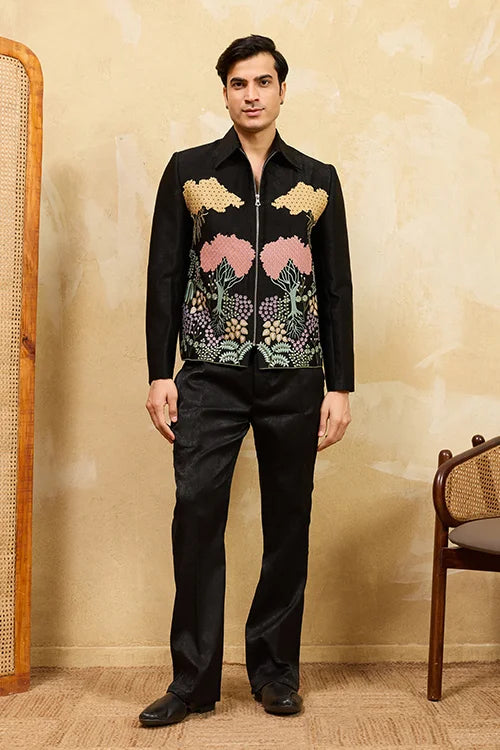 Black Velvet Wedding Bomber Suit for Mens Wear Clothsvilla