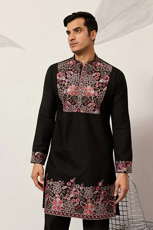 Festive Wear Premium Black Kurta Pant Set for Mens Clothsvilla