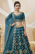Load image into Gallery viewer, Blue Embroidered Ethnic Lehenga Choli with Dupatta Clothsvilla