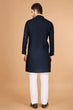 Load image into Gallery viewer, Navy Viscose Fabric Embroidered Traditional Kurta for Mens Wear Clothsvilla