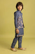 Load image into Gallery viewer, Wedding Special Kids Blue Grey Koti Kurta Outfit Clothsvilla