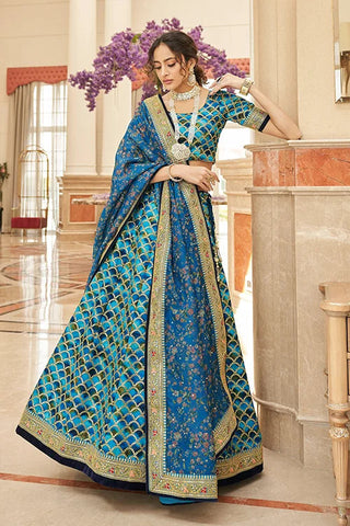 Blue Sequins Embroidery Buy Indian Lehenga Choli Collection Clothsvilla