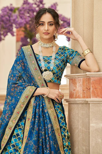 Blue Sequins Embroidery Buy Indian Lehenga Choli Collection Clothsvilla