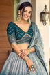 Load image into Gallery viewer, Blue Thread With Sequins Embroidery Work Lehenga Choli Clothsvilla