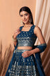 Load image into Gallery viewer, Blue Bollywood Lehenga Choli with Sequins &amp; Embroidery Clothsvilla