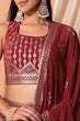 Load image into Gallery viewer, Maroon Georgette Lehenga Choli with Sequins Work Clothsvilla