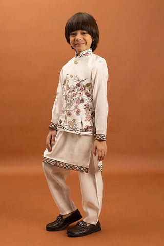 Elegant White Koti Kurta Set for Kids Traditional Wear Clothsvilla