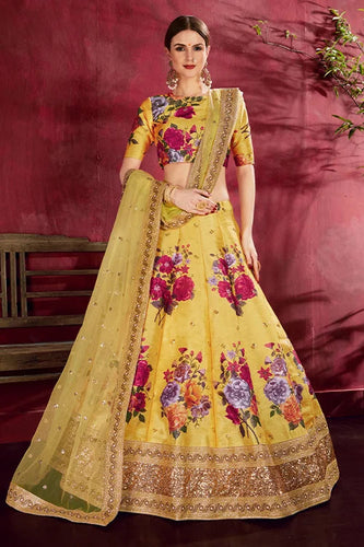 Branded  Wedding collection For Women Lehenga Choli Yellow Colour Clothsvilla