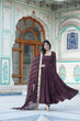 Load image into Gallery viewer, Alluring Brown Faux Georgette Gown with Sequined Dupatta ClothsVilla