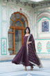 Load image into Gallery viewer, Alluring Brown Faux Georgette Gown with Sequined Dupatta ClothsVilla
