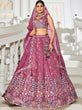 Load image into Gallery viewer, Burgundy Premium Tissue Fabric Semi-Stitched Lehenga Set with Sequins, Coding &amp; Thread Embroidery Work ClothsVilla