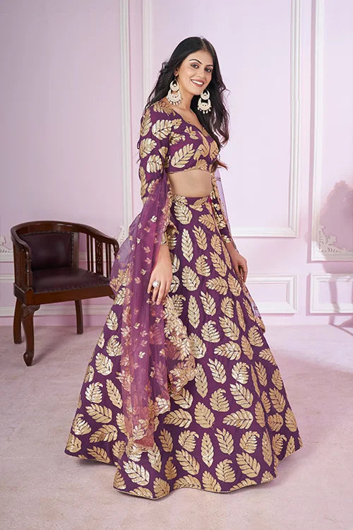 Georgette Lehenga Choli with Sequins & Zari Embroidery Clothsvilla