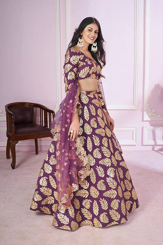 Georgette Lehenga Choli with Sequins & Zari Embroidery Clothsvilla