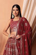 Load image into Gallery viewer, Maroon Georgette Lehenga Choli with Sequins Work Clothsvilla