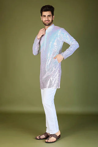Designer Ombre Pink Georgette Kurta for Men – Stylish & Elegant Clothsvilla