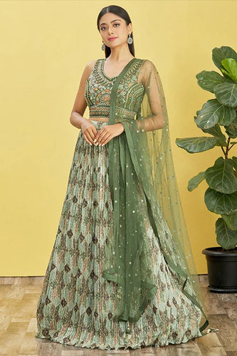 Buy Latest Green Color Lehenga Choli Online at Clothsvilla Clothsvilla