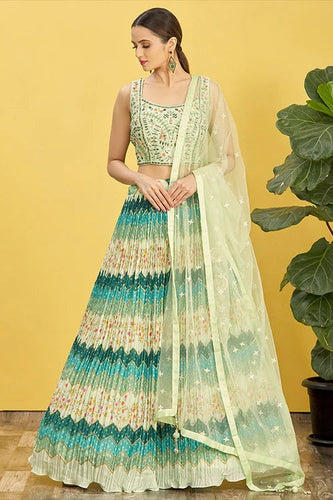 Buy Latest Green Color Sequins Lehenga Choli Online Clothsvilla