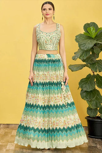 Buy Latest Green Color Sequins Lehenga Choli Online Clothsvilla