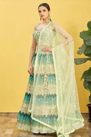 Buy Latest Green Color Sequins Lehenga Choli Online Clothsvilla