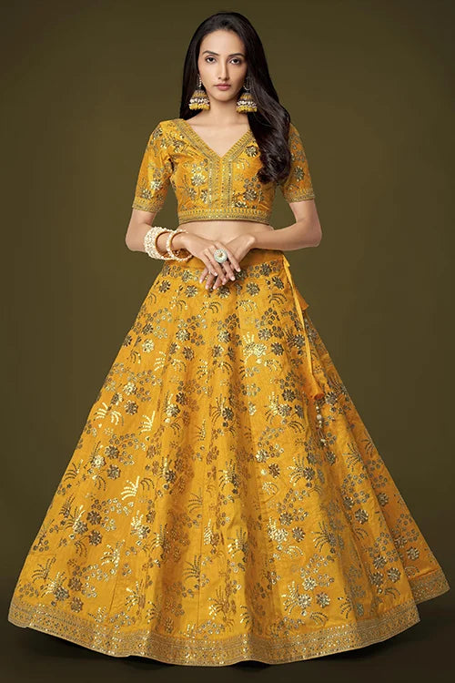 Buy Latest Yellow Lehenga Cholis Online Clothsvilla