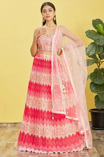 Buy Pink Color Sequins Embroidered Lehenga Choli Online Clothsvilla