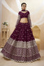 Buy Wine Color Embroidered Lehenga Choli Clothsvilla