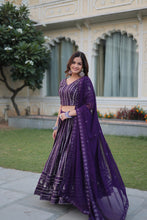 Load image into Gallery viewer, Faux Blooming Lehenga Choli Set with Heavy Sequins &amp; Zari Embroidery ClothsVilla