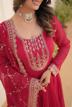 Load image into Gallery viewer, Faux Blooming Sequin Pink Gown with Embroidered Dupatta ClothsVilla