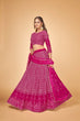 Load image into Gallery viewer, Women Pink &amp; Gold Embroidered Semi-Stitched Lehenga Choli Set ClothsVilla