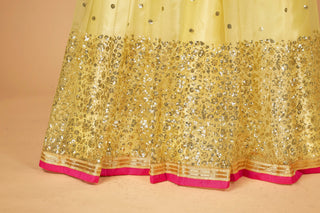 Yellow & Green Embroidered Sequin Lehenga Choli Set Cloth's Villa