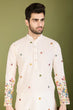 Load image into Gallery viewer, White Color Heavy Embroidered with Cotton Mens Wear Kurta Clothsvilla