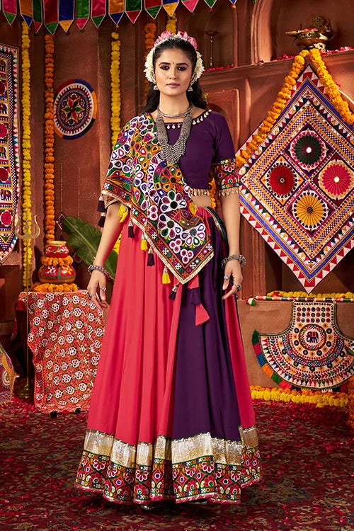 Colorful Navratri Chaniya Choli Set With Mirror Work Clothsvilla