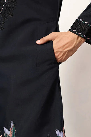 Mens Wear Luxury Navy Blue Kurta with Dupatta Collection Clothsvilla