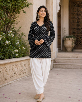 Cotton Bandhej Designer Kurti Outfit ClothsVilla