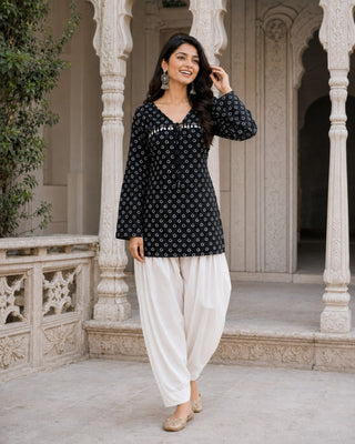 Cotton Bandhej Designer Kurti Outfit ClothsVilla