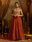 Kesariya Rust Orange Handwork Navratri Dress ClothsVilla