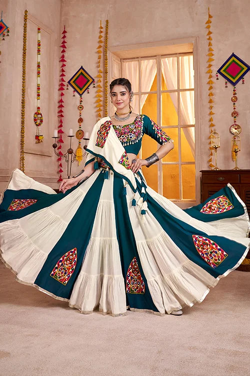 Multi Color Cotton Chaniya Choli for Navratri Dandiya Raas Clothsvilla