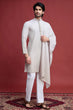 Load image into Gallery viewer, Designer Beige Kurta Set for Men with Mirror Work Clothsvilla