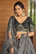 Load image into Gallery viewer, Black Thread Embroidery Lehenga Choli with Dupatta Clothsvilla