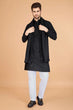 Load image into Gallery viewer, Stylish Black Kurta for Men with Thread Work Design Clothsvilla