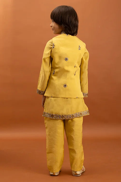 Designer Yellow Koti Kurta Set for Kids Wear Clothsvilla