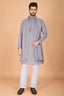 Designer Grey Viscose Silk Men's Kurta – Elegant Wedding Attire Clothsvilla