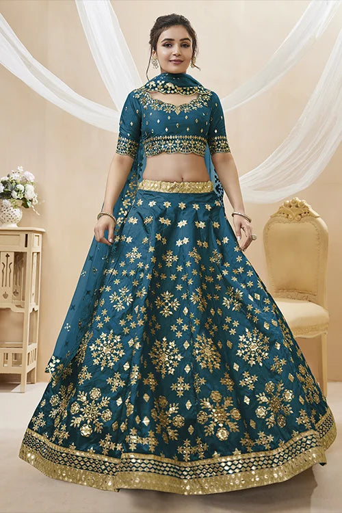 Blue Embroidered Ethnic Lehenga Choli with Dupatta Clothsvilla