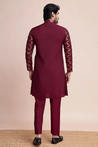 Stylish Maroon Silk Kurta for Special Occasions Clothsvilla