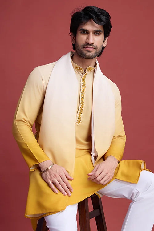 Stylish Designer Men’s Kurta Set with Real Mirror Work Clothsvilla